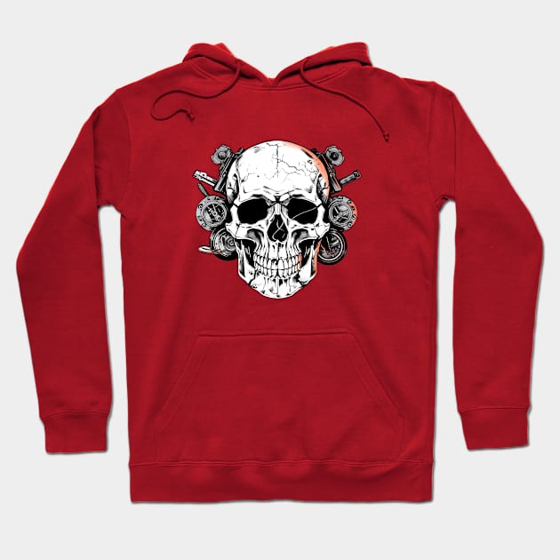 Garage Skull Design Hoodie by ragil_studio